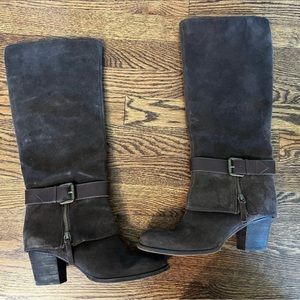 Nine West Brown Suede Tall Boots 6.5